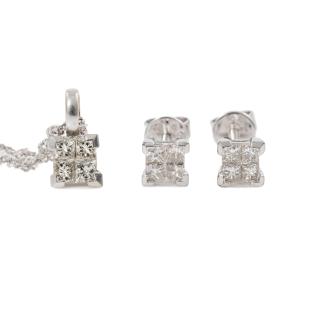 Diamond Pendant and Earrings Set