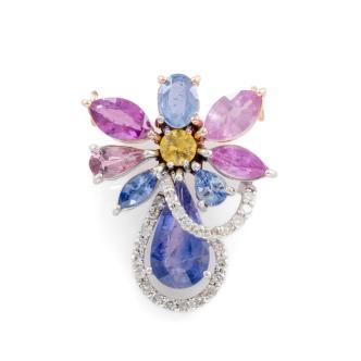 Ceylon Sapphire and Diamond Pendant