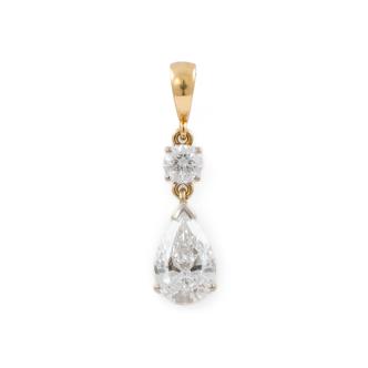 0.82ct Pear Diamond Pendant GIA D