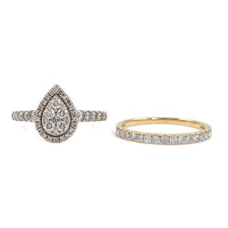 0.75ct Diamond 18ct Gold Ring Set