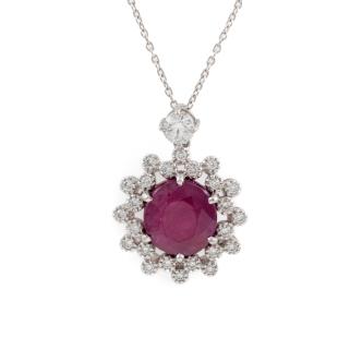 4.69ct Unheated Mozambique Ruby Pendant