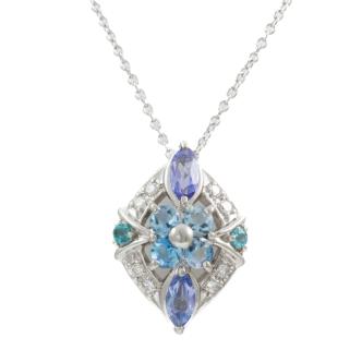 Aquamarine, Tanzanite, Tourmaline Pendant