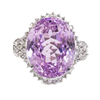26.27ct Kunzite and Diamond Ring