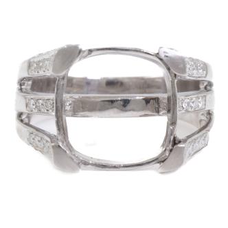 18ct Gold Semi Mount Ring with Diamonds