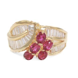 1.25ct Ruby & 0.94ct Diamond Ring 18ct Gold 8.5g*