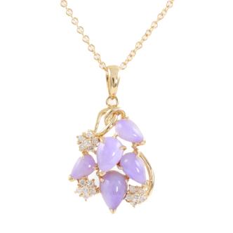 Lavender Jade & Diamond Pendant