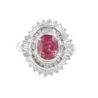 2.65ct Ruby GIA & 1.15ct Diamond Platinum Ring