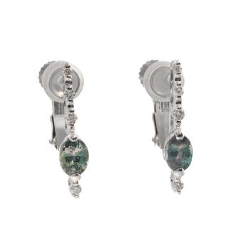 0.70ct Alexandrite and Diamond Earrings